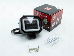 фара дополнительная LED прямоуг. 90х90х50 (Д/В/Ш) 60W 5000K CREE дальний+ДХО 01976 фото